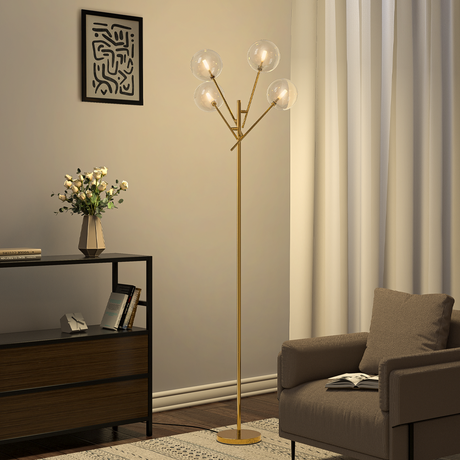 Gold 4 Light Tree Floor Lamp