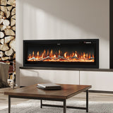 LED Recessed Wall Mounted Freestanding Electric Fireplace 9 Flame Colors with Remote Control,40 Inch