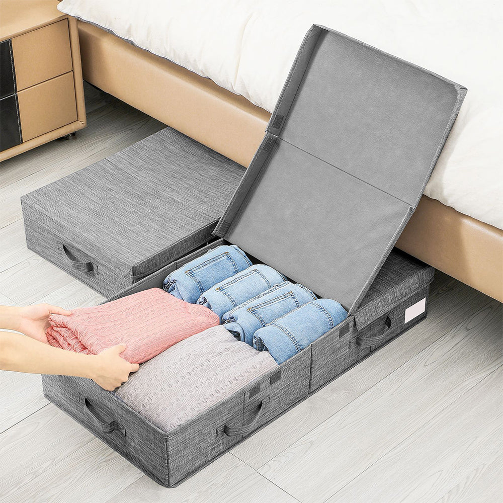 Under Bed Fabric Clothes Organizer with Lid