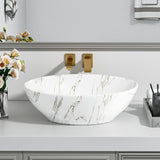 Oval Marble Vessel Bathroom Sink