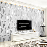 Grey Peel and Stick Wavy Striped Fabric Wallpaper