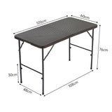 Black Rectangular Plastic Outdoor Folding Camping Table