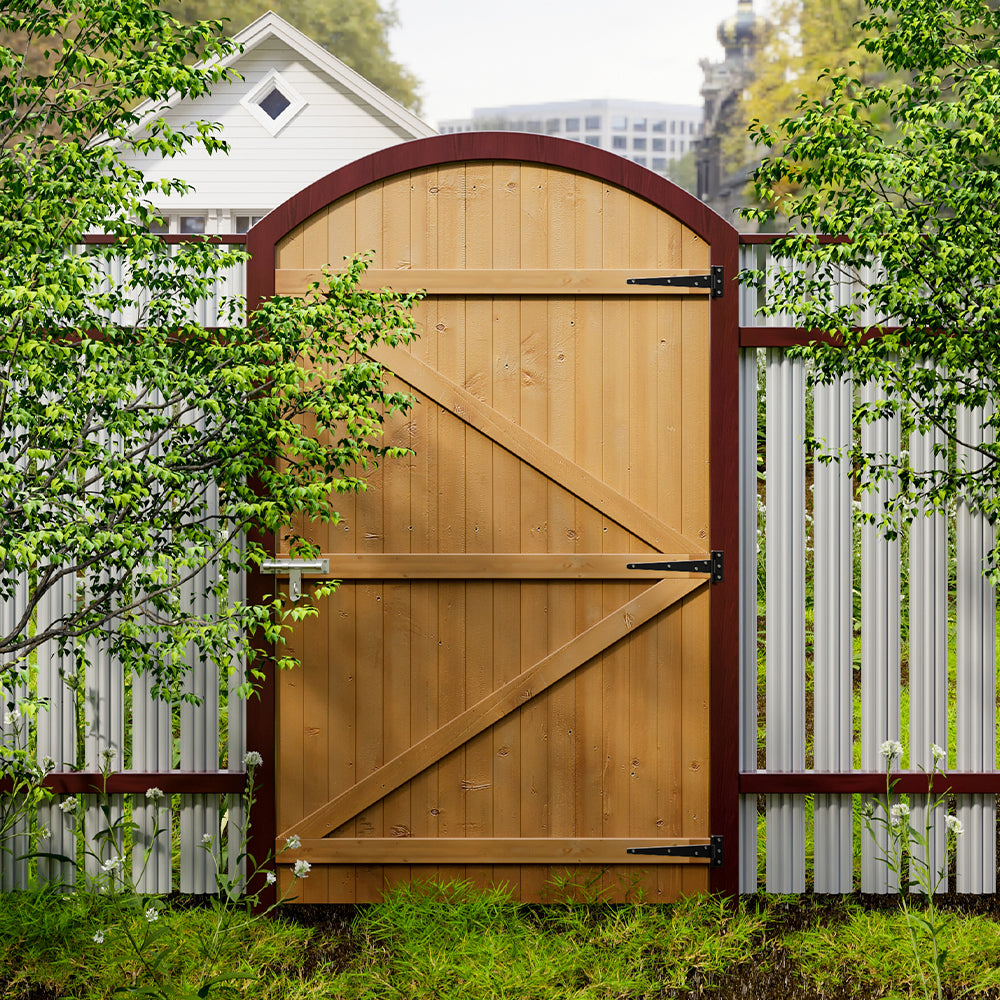 180cm Semi Braced Arch Top Strong Wooden Garden Gate