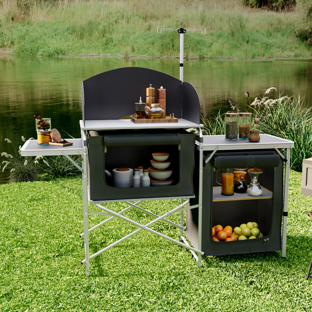 Camp Kitchen with Zippered Storage and Camp Tables