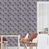 Dark Grey Metallic Geometric Wallpaper Roll