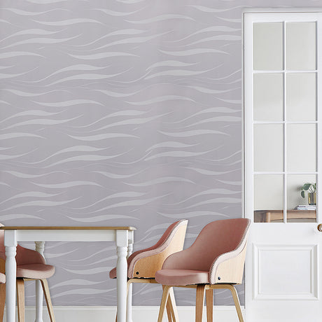 Silver Grey 3D Curved Strip Self Adhesive Wallpaper