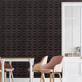 Black and Gold Self Adhesive Geometric Wallpaper