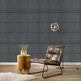 Classic Black and Grey Stripes Prepasted PVC Wallpaper