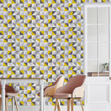 Modern Geometric Mosaic Squares Wallpaper Roll