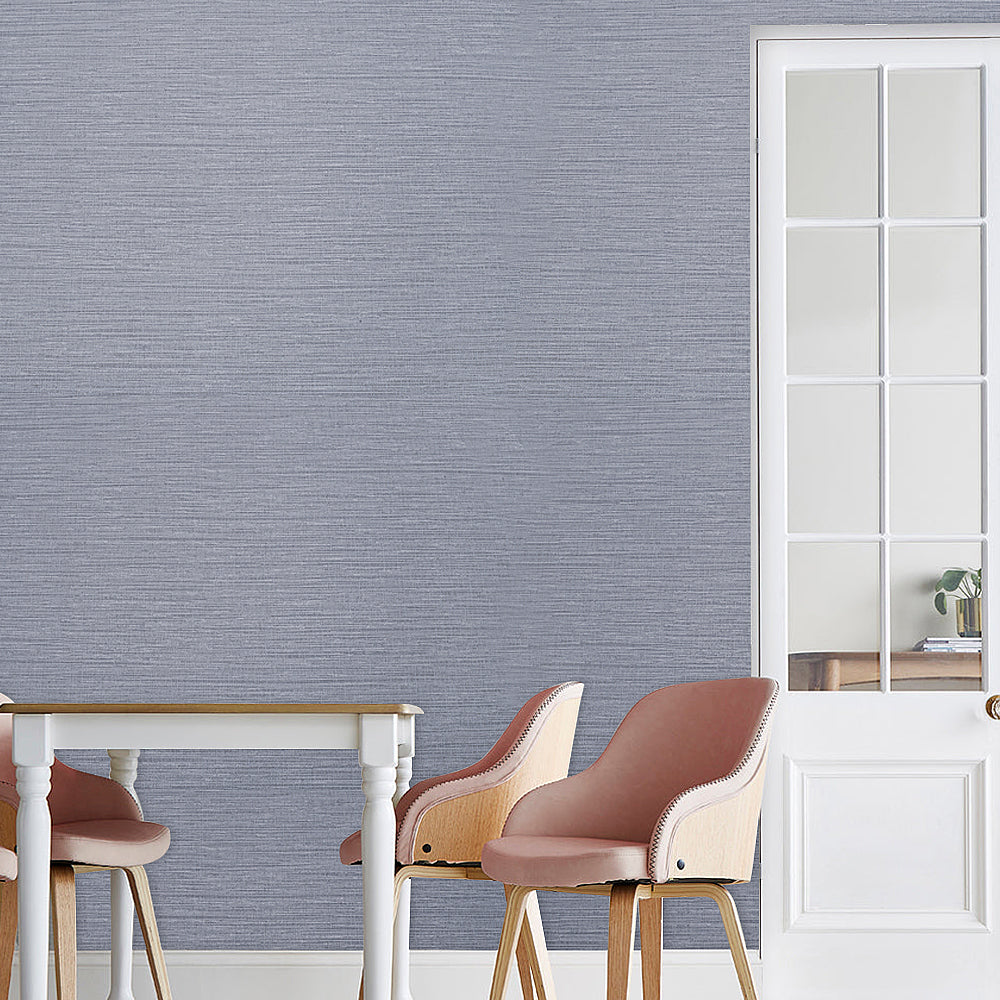 Smoke Grey 3D Striped Linen Textured Non woven Wallpaper