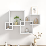 White Cube Living Room Wooden Storage Shelf