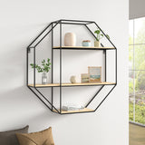 Octagonal Metal Floating Wall Display Shelf