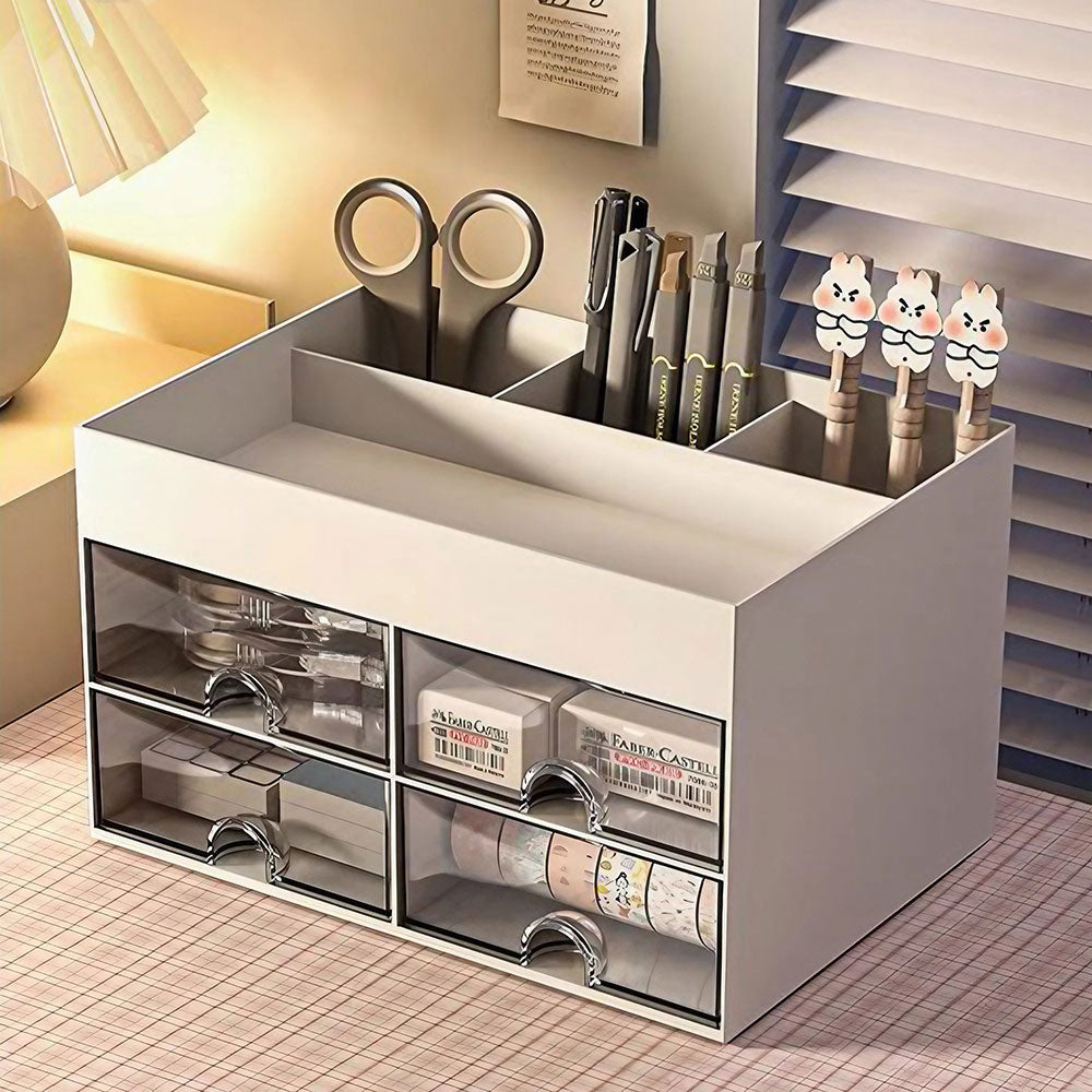 Desktop Stationery Storage Organizer with 4 Drawers