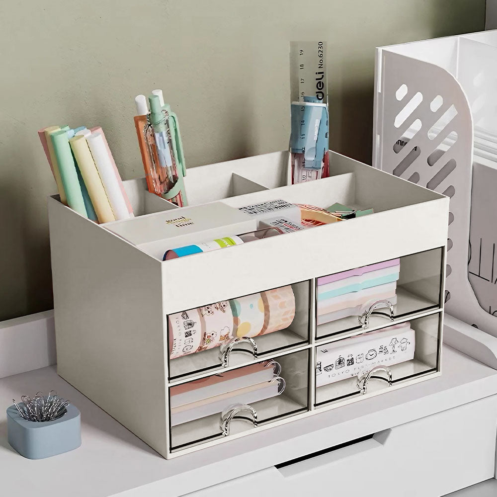 Desktop Stationery Storage Organizer with 4 Drawers