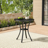 Cast Aluminum Round Patio Dining Table for Outdoor Garden