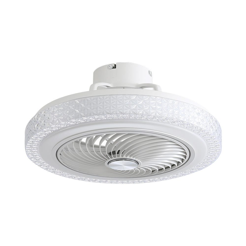 White 20 Inch Acrylic Ceiling Mount LED Fan Light