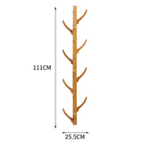 Natural Wood Bamboo Wall Mounted Eight Coat Rack