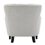 Bread Buttoned Armchair with Double Thick Cushion, Beige