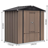 6ft x4ft Brown Metal Garden Shed Garden Storage