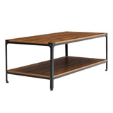 Rectangular 2 Tier Walnut Finish Coffee Table