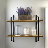 2 Tier Industrial Retro Wall Shelf