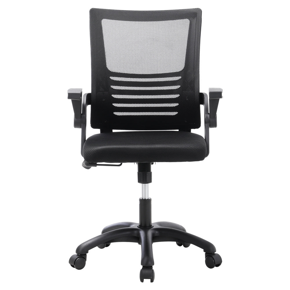Mesh Office Chair Ergonomic Design with Black Flip up Armrests, Black