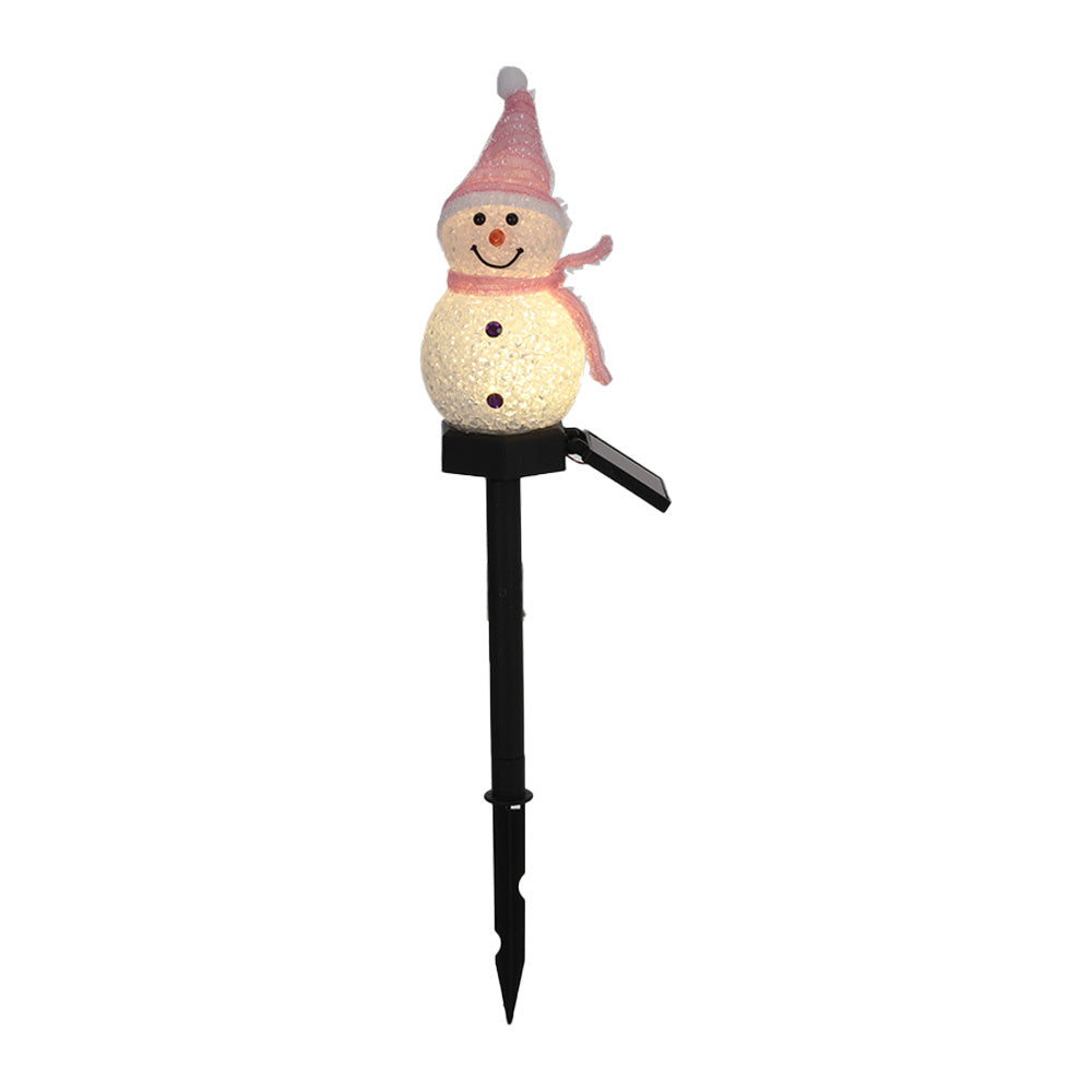 Outdoor Garden Solar Red Christmas Snowman LED Stake Lights