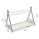 Triangular Frame Kid beds Floor Bed,White and Grey