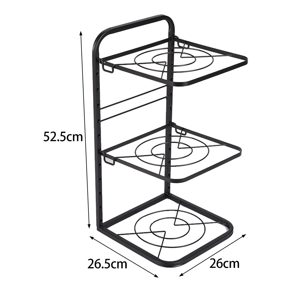 Kitchen 3 Tier Pan Organizer Rack Cookware Holder Stand