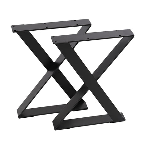 Set of 2 Metal Table Bench Legs Frames X-Shape Steel Base Stands 40x30CM