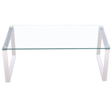 Widen Tempered Glass Console Table with Chrome Stainless Legs