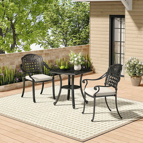 Black Outdoor Bistro Table and Chair Furniture Set