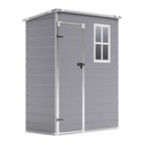 Grey Plastic Outdoor Garden Tool Shed with Deadbolt