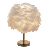 White 38cm Chic Feather Table Lamp