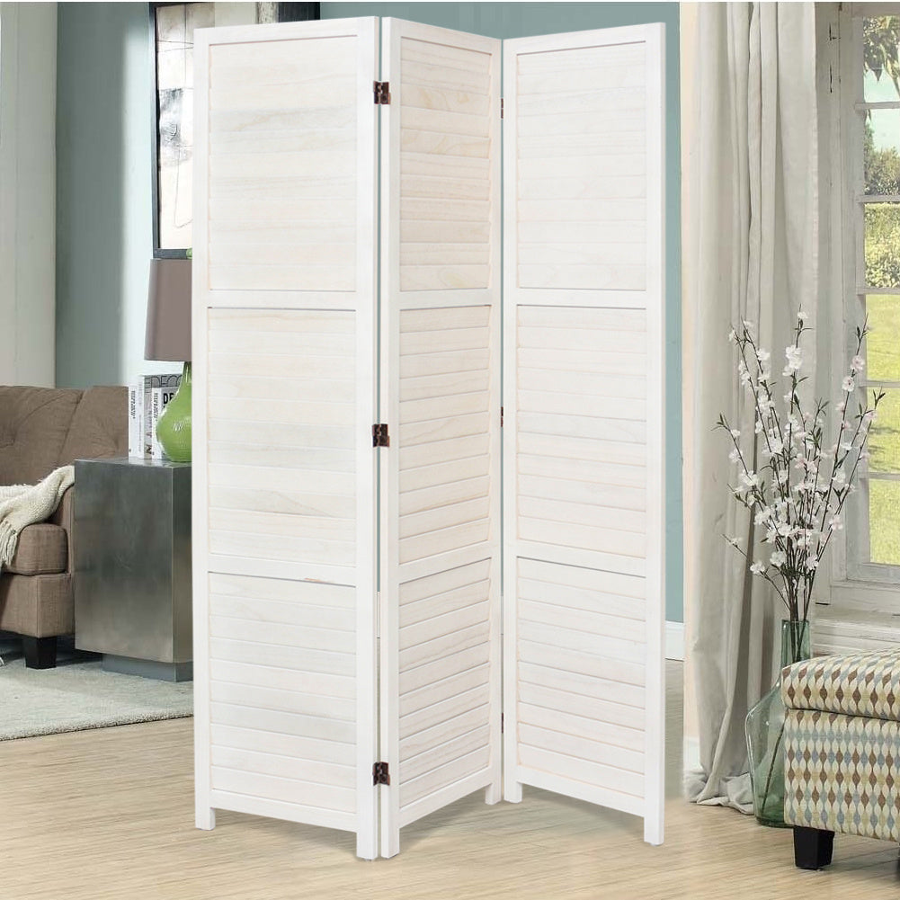 Folding Room Divider Privacy Separator Screen White 3 Panel