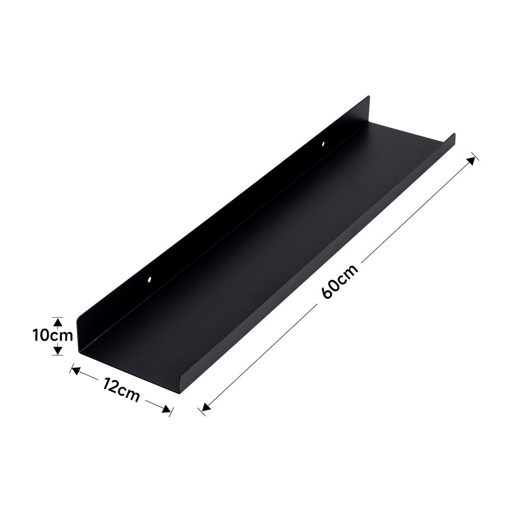 Black Modern L Shaped Wall Floating Shelf