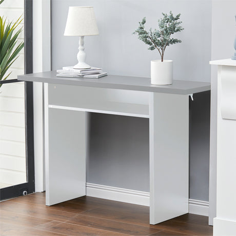 Wall Fixed Side Console Table with Drawer, Grey