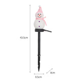 Outdoor Garden Solar Pink Christmas Snowman LED Stake Lights