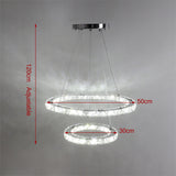 White LED Chandelier Lamp Wire Pendant Crystal Ceiling Lights, 30+50CM