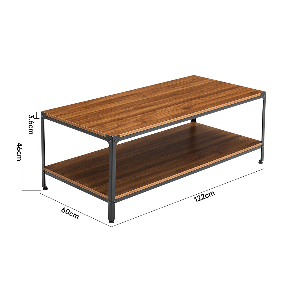 Rectangular 2 Tier Walnut Finish Coffee Table