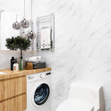 White 10pcs Self Stick Marble Wall Sticker