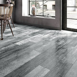 Dark Grey Rustic Style Wood Plank PVC Laminate Flooring, 5 Square