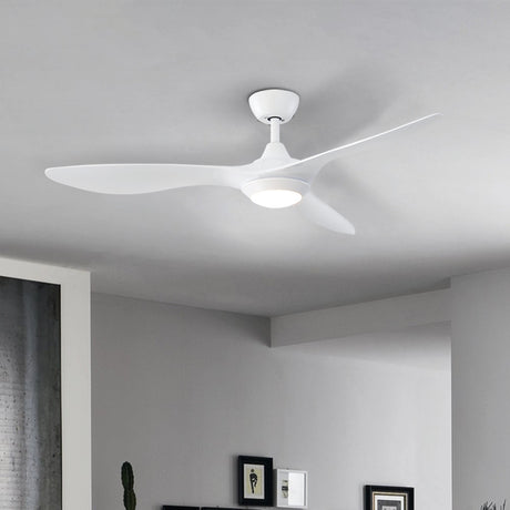 52 Inch Ceiling Fan with LED Light Kit 3 Blades and Remote Control White