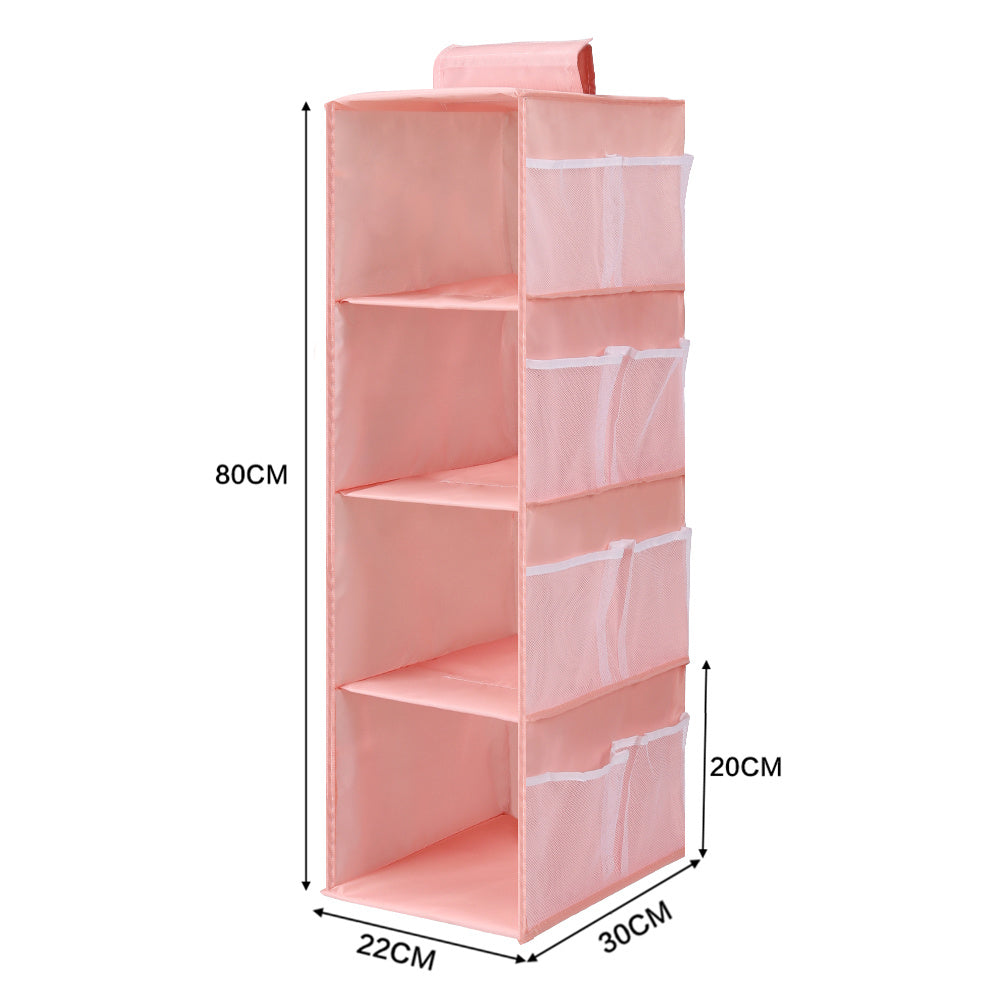 Pink 4 Tier Closet Hanging Organizer