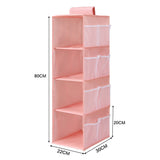 Pink 4 Tier Closet Hanging Organizer