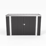 Heavy Duty Steel Bicycle Debris Storage Shed, Charcoal Black