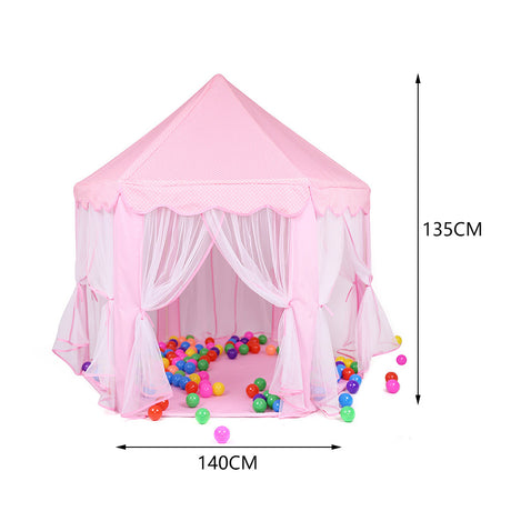 Children Kids Play Tent Fairy Princess Girls Hexagon Playhouse Mesh