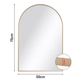 Gold Arch Shape Metal Framed Wall Mirror Decorative