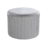 Round Velvet Dressing Table Stool Interstice Strip Edge Grey