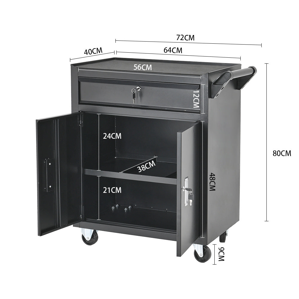 Lockable Rolling Tool Trolley Storage Cabinet